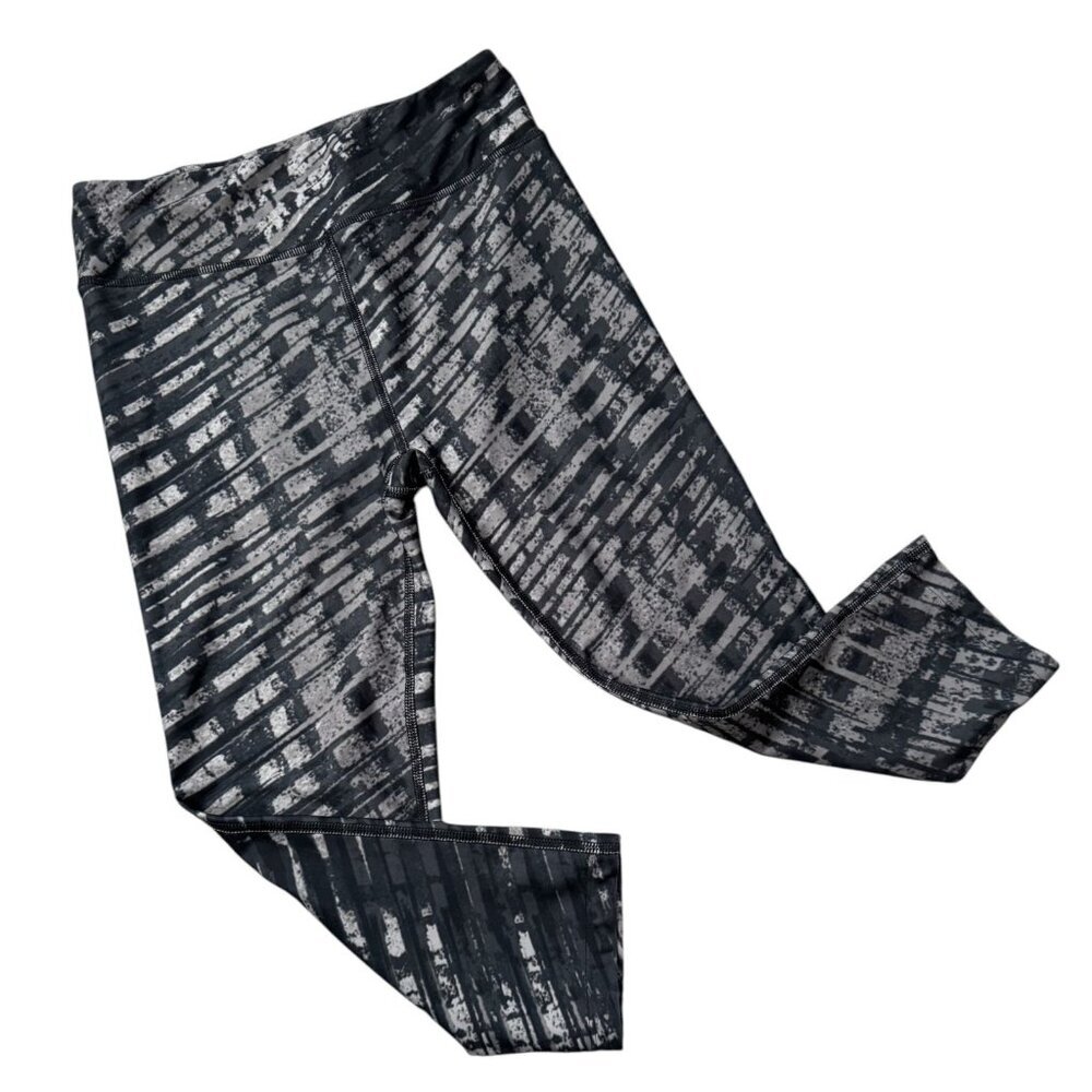 Under Armour Compression Heatgear Capri Leggings Black Gray Women's SZ S
